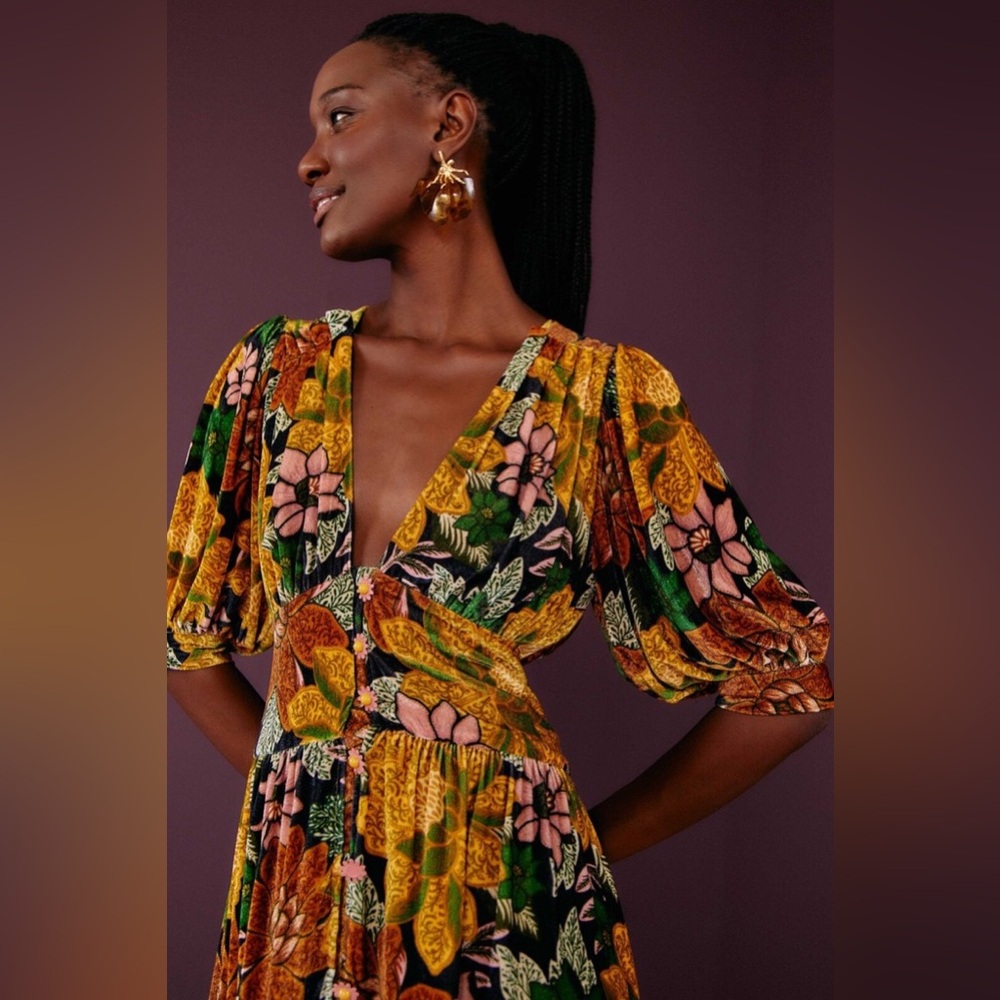 FARM RIO Garden Velvet Dress - Picture 2 of 16